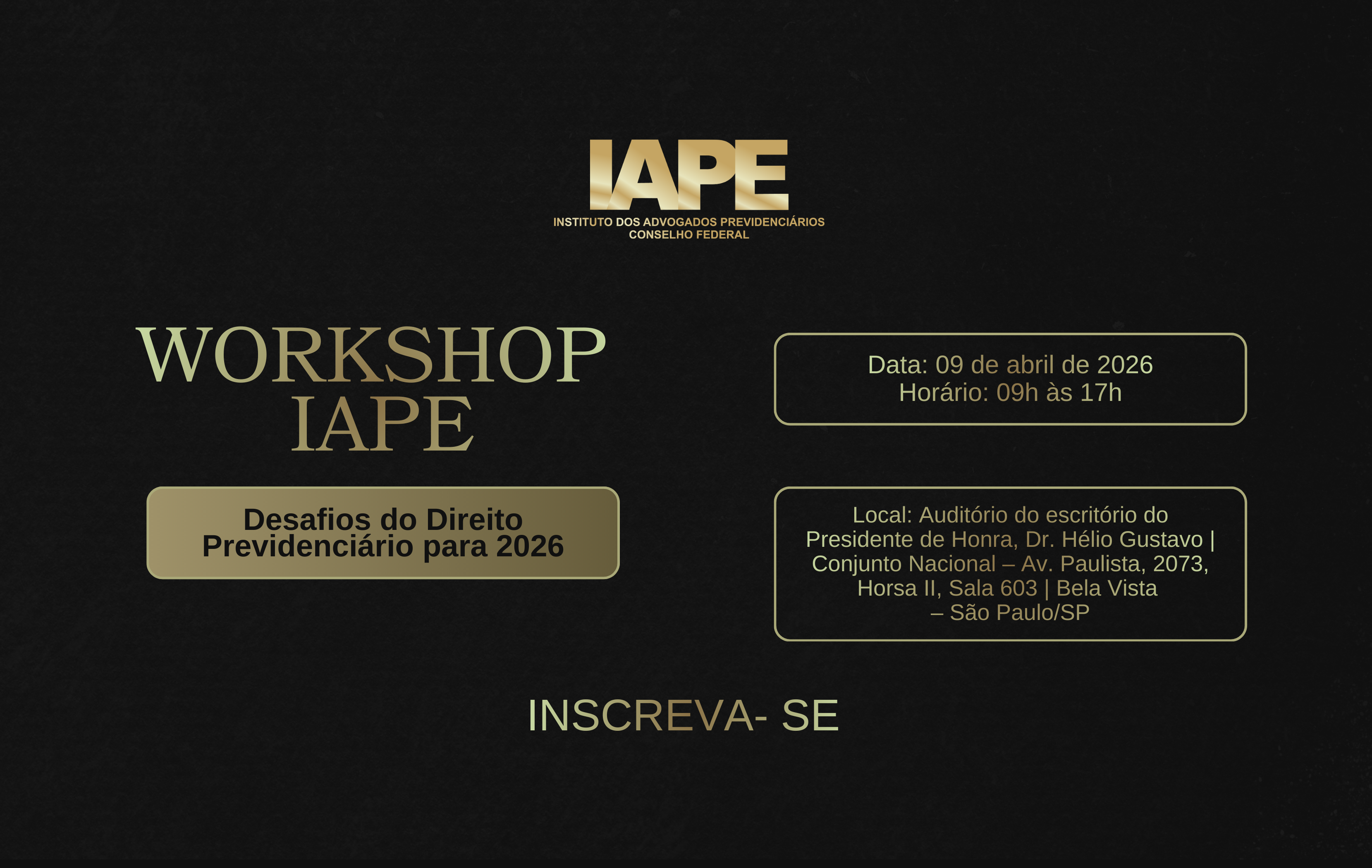 Workshop: Desafios do Direito Previdenciário para 2026